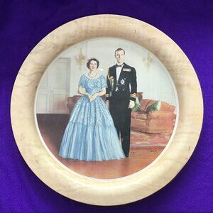 Queen Elizabeth II Coronation Tray Prince Philip 1953 Handiware Baron Portrait